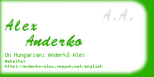 alex anderko business card