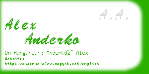 alex anderko business card